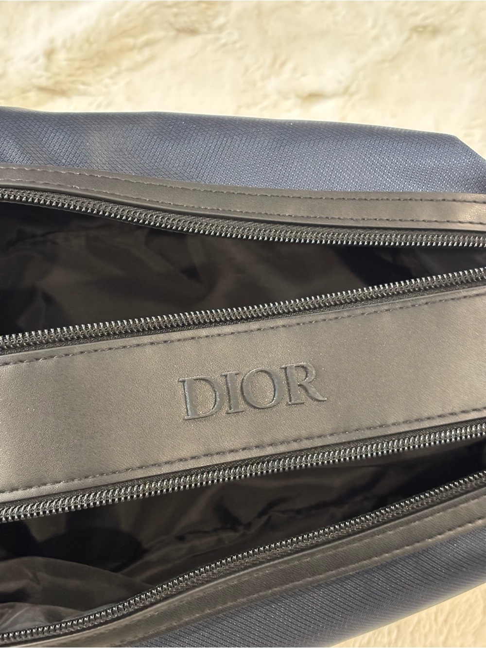 Dior Men's Navy and Black Toiletry Travel Bag